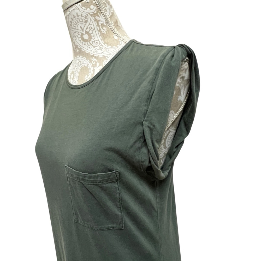 Theory Muscle P Maxi Dress Green Pima Cotton Sleeveless Tee Dress Women’s M - Picture 6 of 13